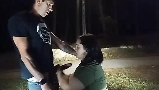 Outdoor sex with a mature