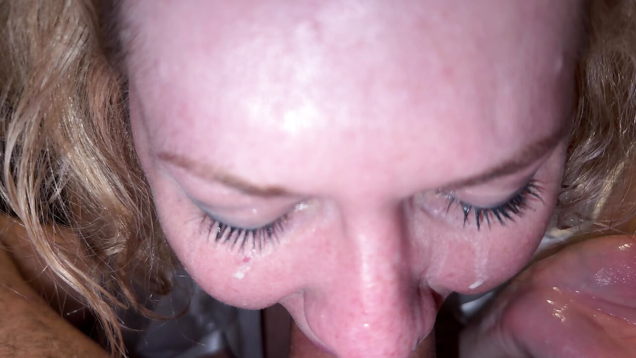 SLOPPY DEEPTHROAT - Slutty wife is very desperate to gag on a thick cock