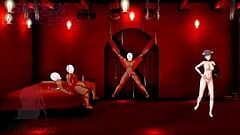 Honkai Impact Mei Raiden секс и танцевальная вечеринка обнаженных - черный цвет волос, редактирование Smixix