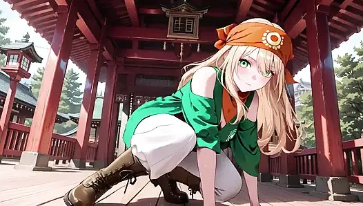 Blonde Pirate Captain! Green Uniform & Rough Ropes on a Sunny Deck. Languid Poses, Long Legs Exposed, and That Teasing Gaze