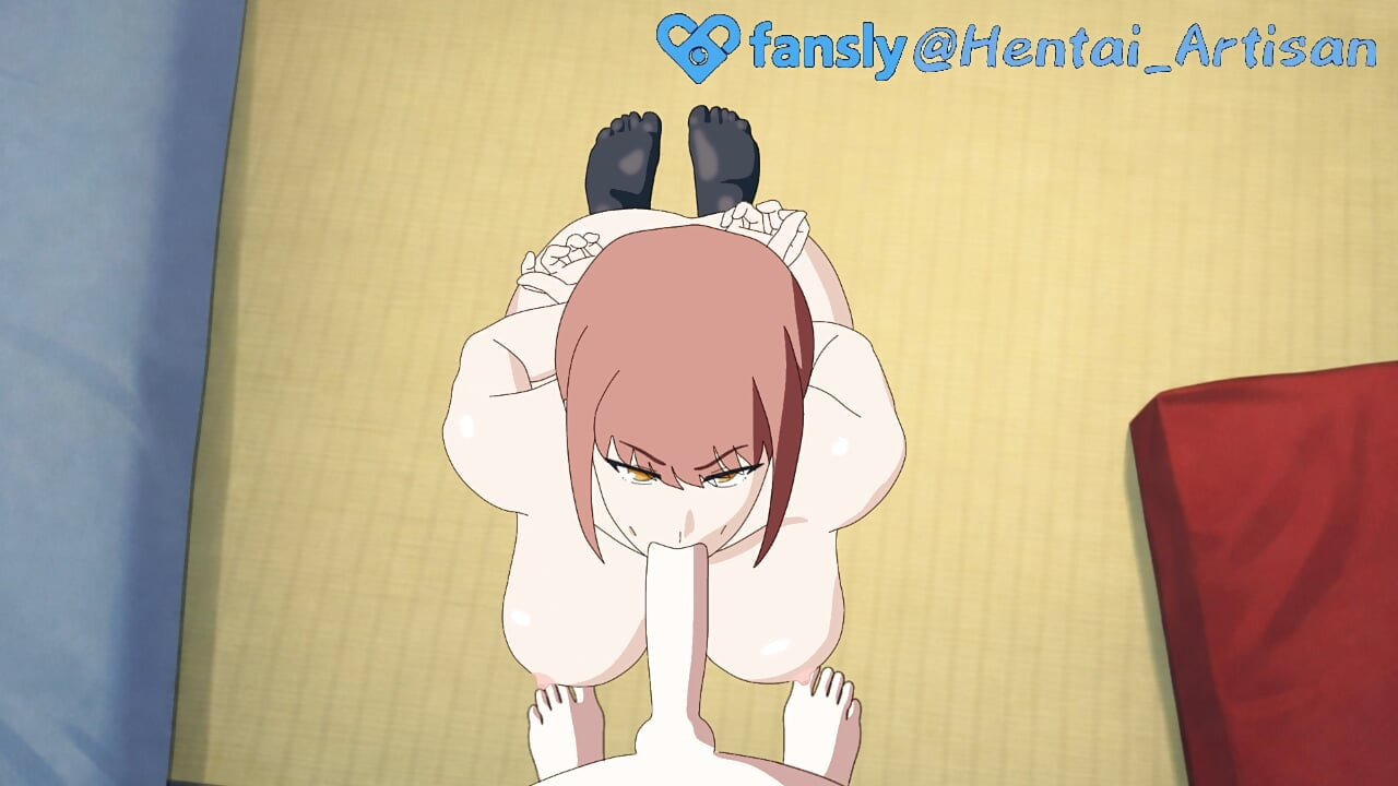 Hentai Artisan: Makima, Chainsaw Man, Black Stockings Footjob, Deepthroat Facefuck, Double Penetration, Gets Fucked Hard