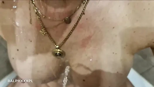 Pissing in my stepmother's mouth and on her nice tits