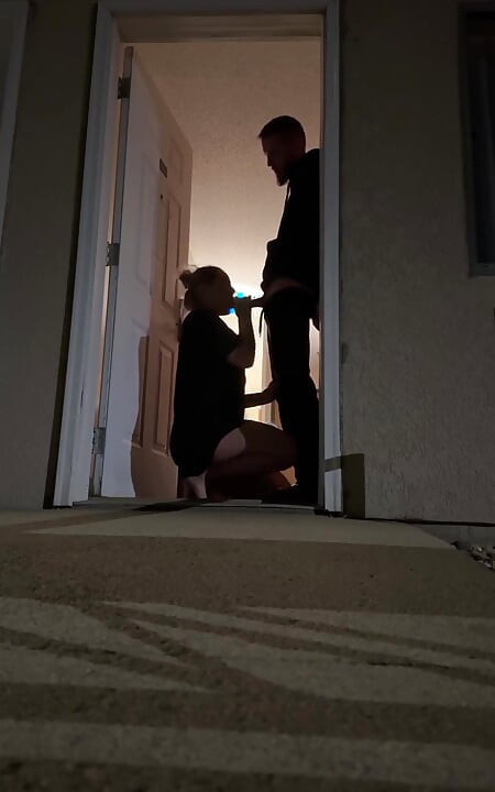 Trying to Get Caught! Sex in the Doorway at the Hotel