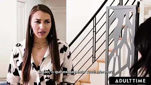 ADULT TIME - Bella Rolland дает киску Кире Нуар на публичном поминке! ПОРТУГАЛЬСКИЕ СУБТИТРЫ