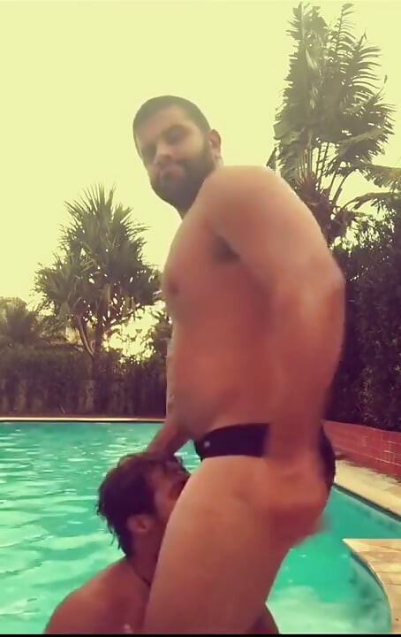 Poolboy Gets Fucked by Big Guy