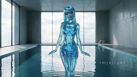 Aqua jelly drips lebih cepat - fantasi asmr di kolam renang