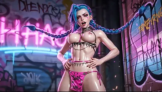 Jinx Развратные мокрые соблазняют, подборка с большими сиськами и Ahegao