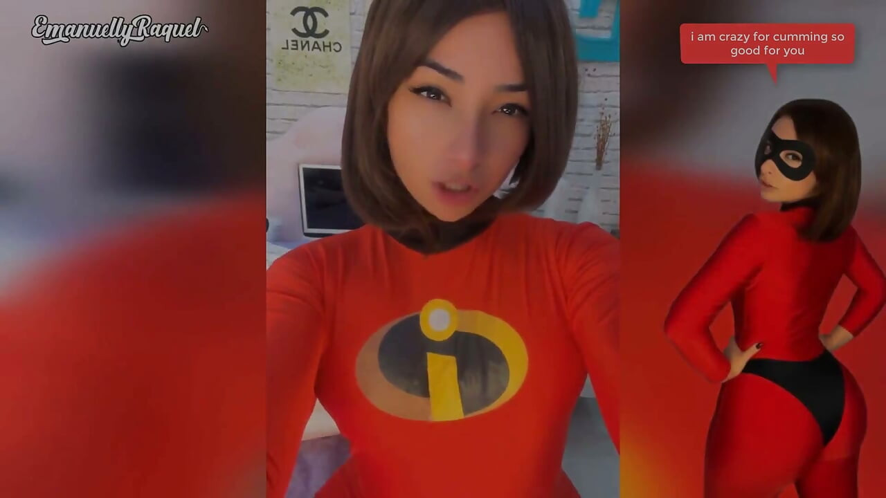 Elastigirl Cosplay Emanuelly Raquel Naisen Orgasmi Märkä Pillu