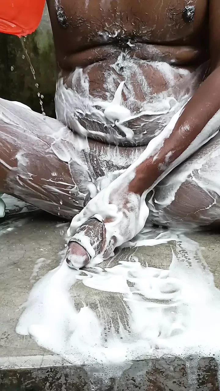 Desi Big dick Wash with Soap and Massage with Coconut Oil