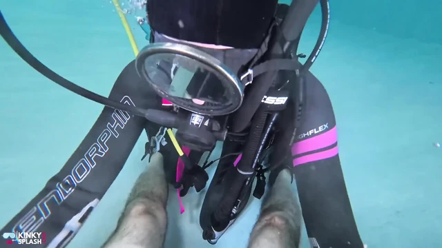 Underwater Scuba Slave Training - Dominated in Chains & Wetsuit Edging