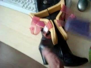 cummed boots with mules