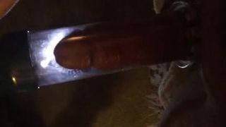 Penis pumping up close