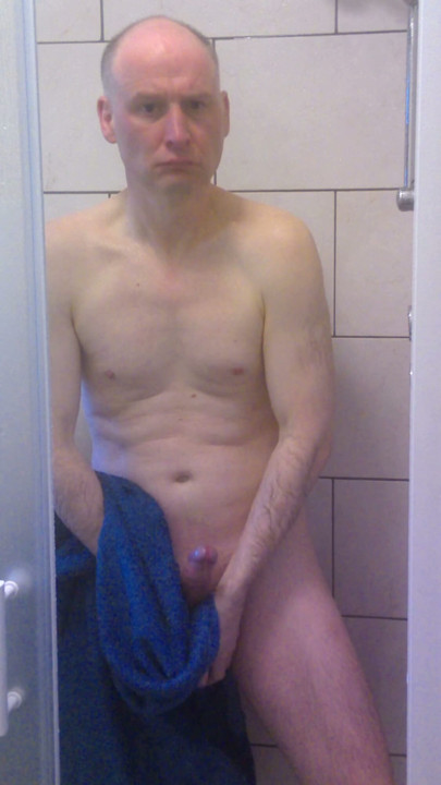 British man wanking in the shower getting horny then rubbing himself dry with a towel | Clip 3