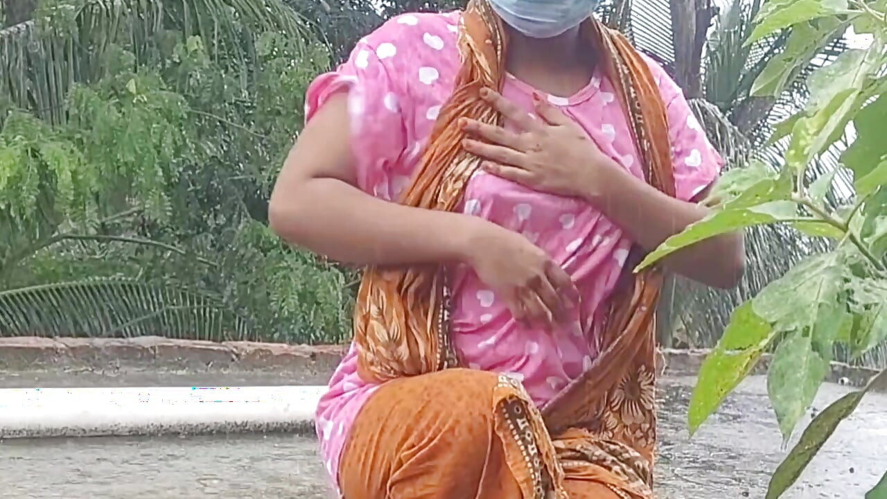 Viral Bangladeshi video: Going to the rooftop in the rain to suck my younger brother's wife's juicy breasts.