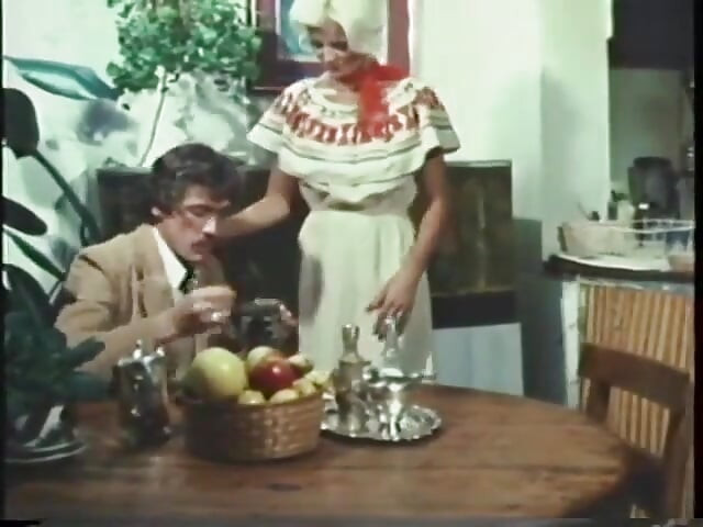 Vintage porno threesome with slut getting banged and creamed by two guys