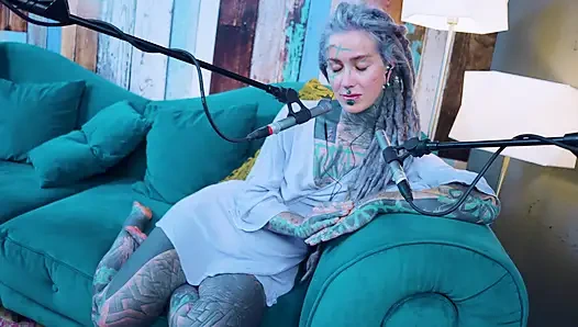 I talk about G - Grattitude- ASMR podcast SFW talking goth skinny girl dreadlocks tattoo model inked girl