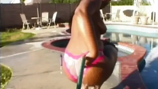 Oiled French Ebony Got Banged by BBC Outdoor
