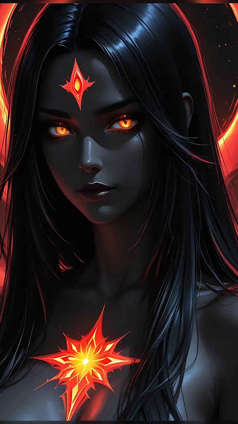 Shadow Assassin Warrior Woman with Jet Black Hair and Amber Eyes Dark ...