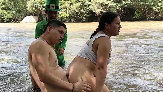 Mysterious magic goblin makes me fuck my big ass stepsister in exchange for letting us out of her magical river