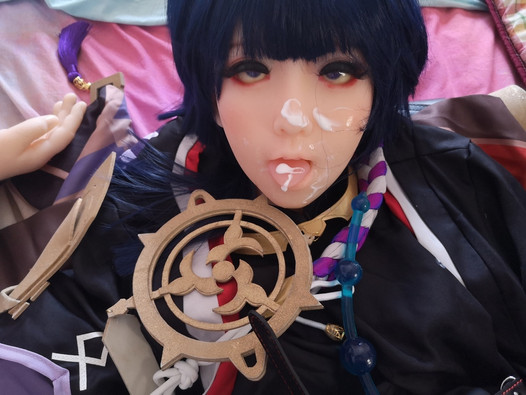 Genshin Impact trans doll Scaramouche cosplayer gets stuffed in the ass