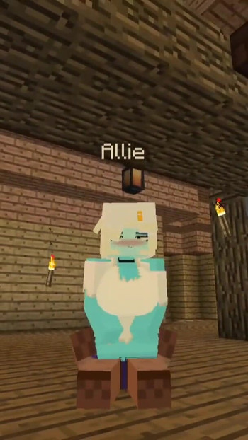 Minecraft jenny mod, Allie नामक जिन्न को बुला रही है और गले में गहरे लेने की तरह उससे यौन एहसान चाहती है | क्लिप 1