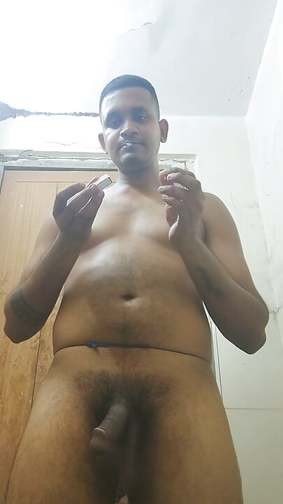 Indian bengali boy cum show with dirty talk with smoking