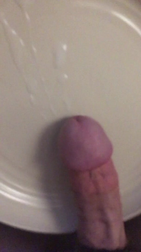 My thick cock shooting a huge cumshot hands free