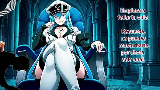 Spanish audio ANAL JOI for VERY submissive. Esdeath transforms you into a semen container.