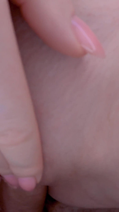 Close-up, huge cock in the tight and wet pussy of the stepsister. Drained all the sperm