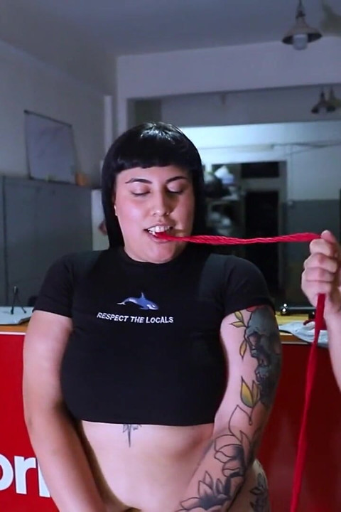 Hot Bondage Sex Session with a Goth Girl and Her Tight Red Pussy