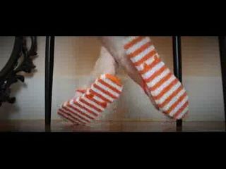 Orange & White Stripe Flip Flops