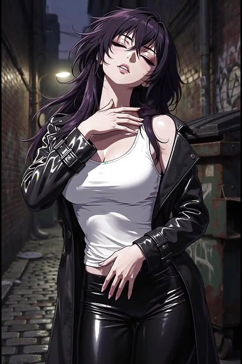 Misteriosa mulher anime no beco lateral seduz você