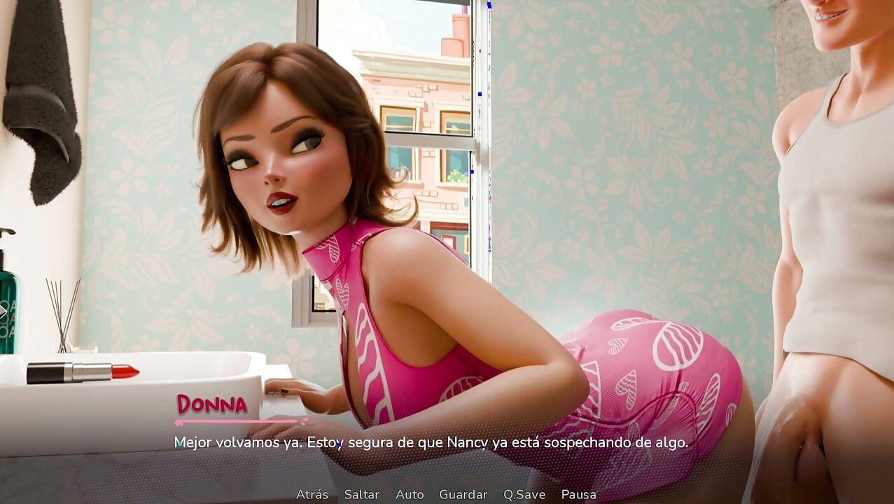 แม่เลี้ยงบุกเข้ามาในห้องน้ำแล้วเย็ดฉันขณะที่ทุกคนรออยู่นอกห้อง 3D Hentai