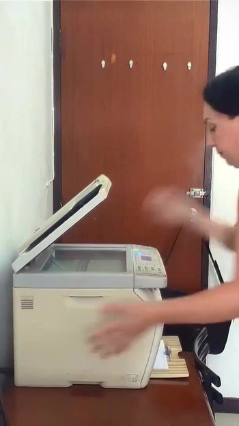 Must-see moment from "SEXRETARY - Secretary scans boobs and pussy on MFP in office"