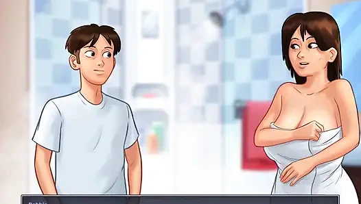 Summertime saga: stepmom doing a handjob to stepson under the shower ep 175