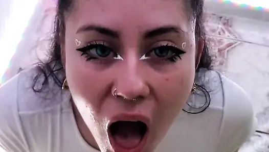 Colombian Cutie Makes Me Cum on Her Small Tits, She Loves My Cum!