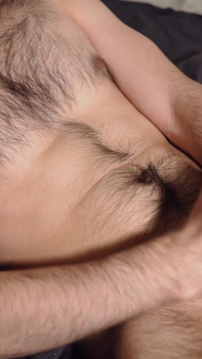 Spectacular moment from "Handsome man jerks off at night and stains his body with his own sperm"