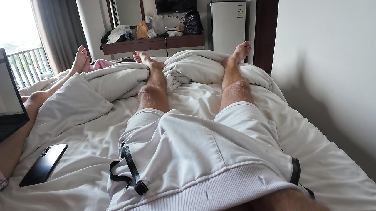I Take Out My 9 Inch Cock Until She Can't Resist To Touch It