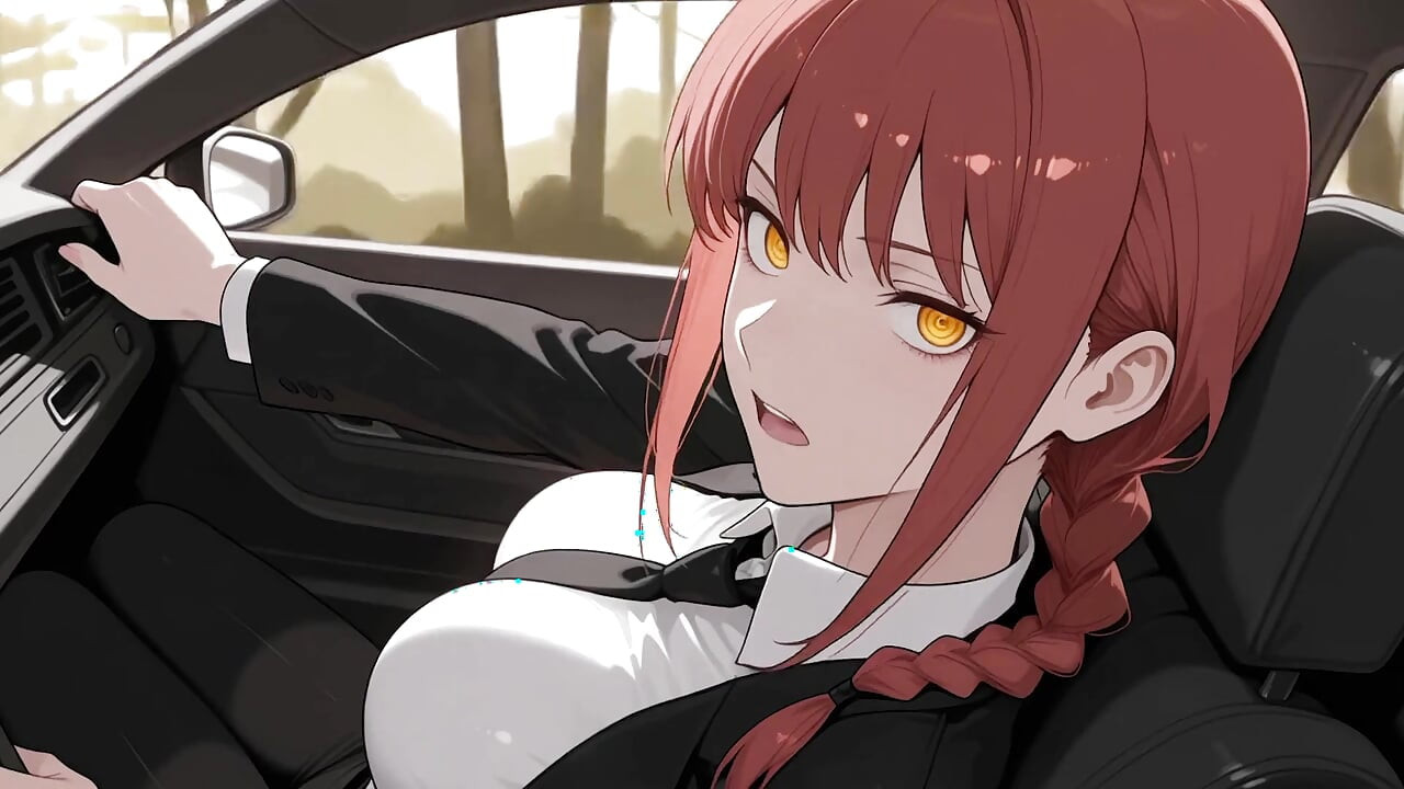 マキマが仕事に行く車の中でセックスする!チェーンソーマン 無修正変態AI生成