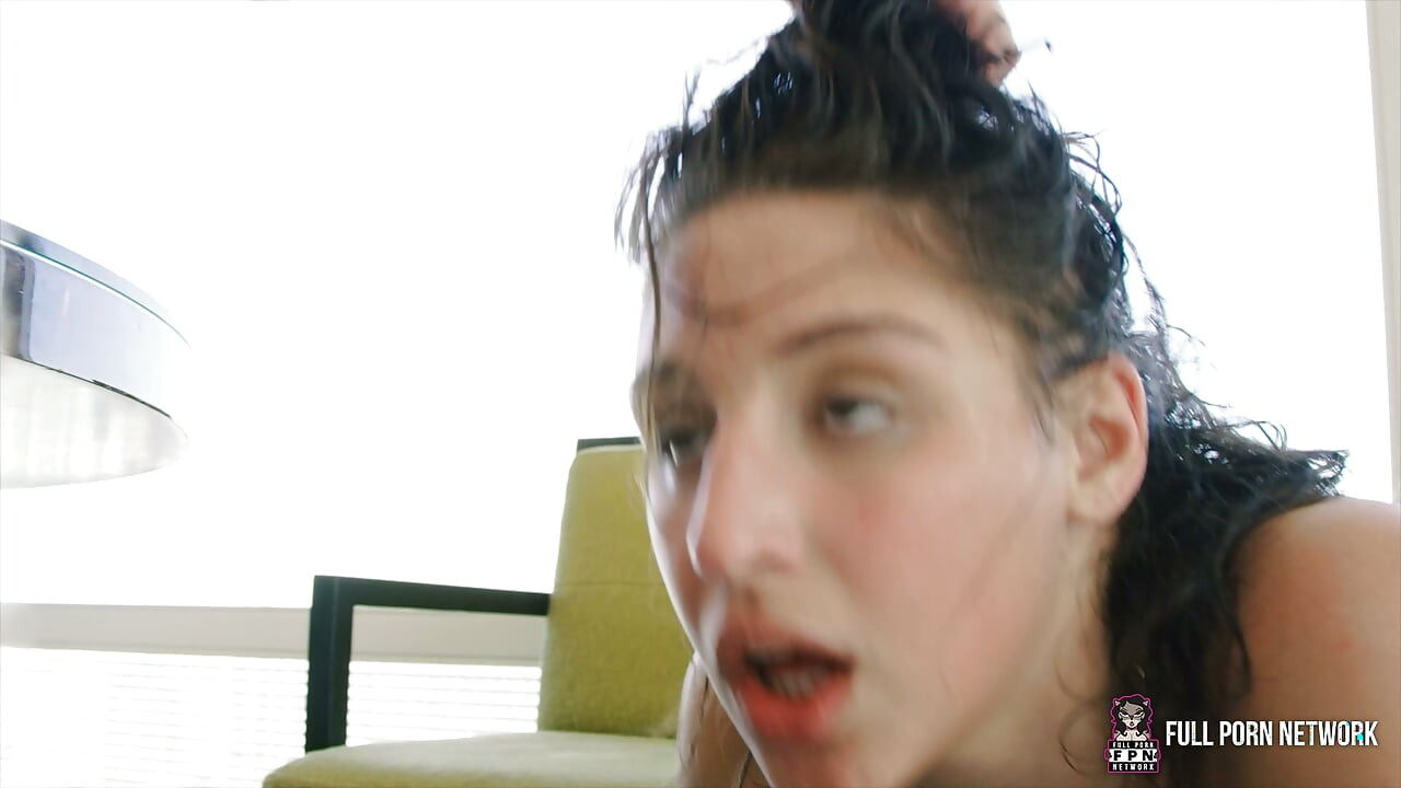 FullPornNetwork - Abella akes a plug out for rough anal by the window