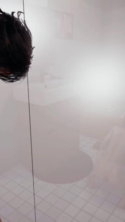 Stepson Jerking Cock While Watching Japanese Stepmom Masturbating Pussy In Bathroom | Clip 1