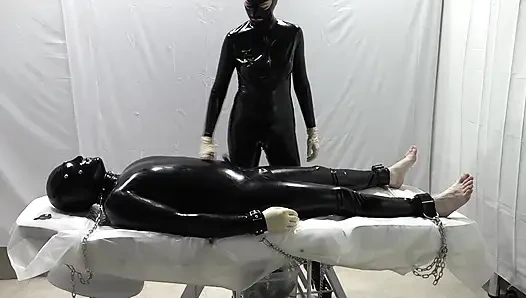 Mrs. Dominatrix and her experiments on a slave.