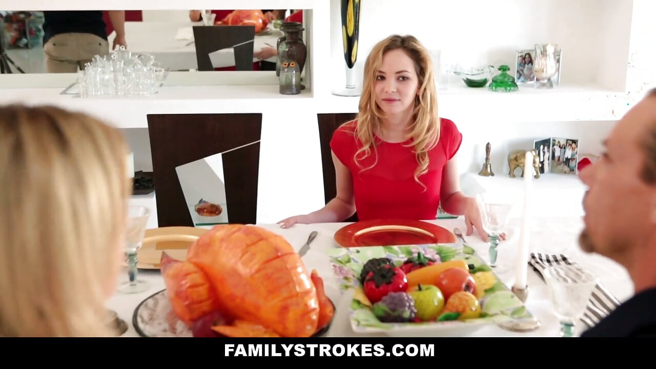 Jerked off by stepsis while giving thanks at stepfamily dinner