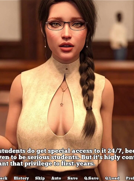 Law College - the Librarian Likes to Show Cleavage to Her Students