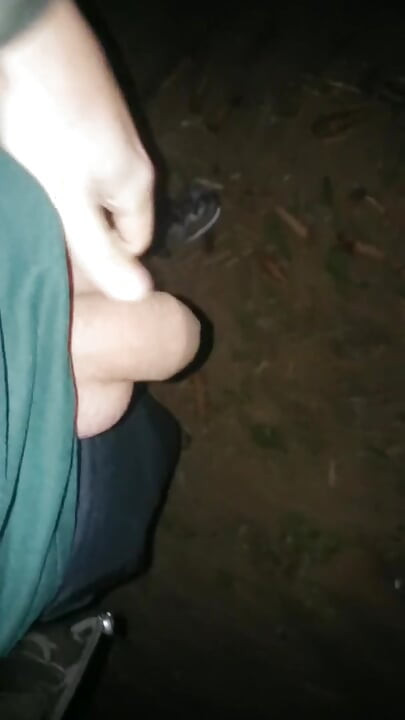 Foreskin Filling with Piss Like Balloon - Night Forest Uncut Piss