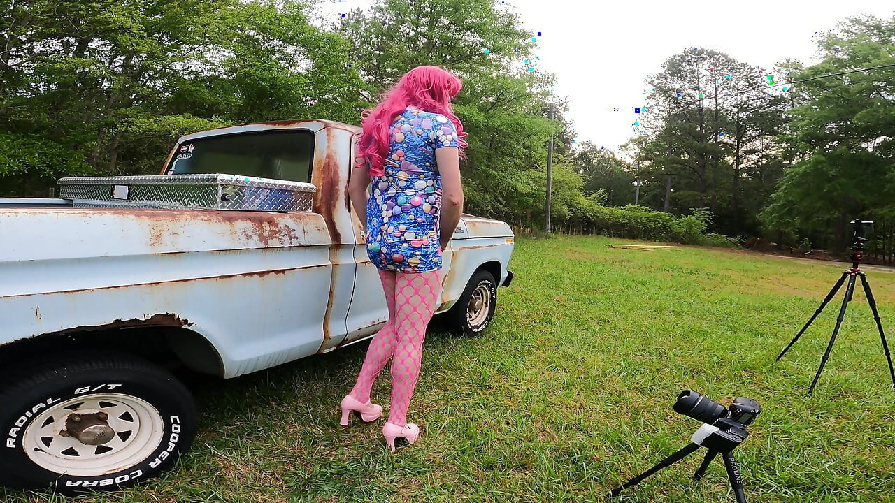 Giant Fake Tits Crossdresser Bts Photo Shoot Masturbation