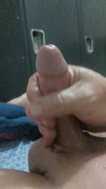 Locker room cumshot.