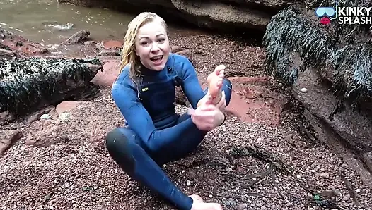 Salty Wetsuit Toe Sucking Slut