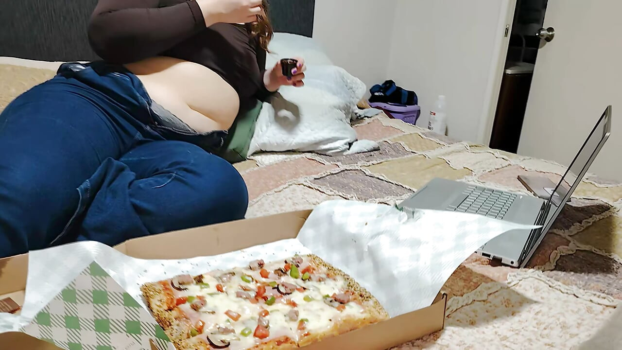 Nicole's Massive Pizza Binge: Belly Bursting Bliss
