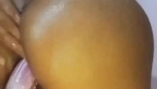 Sri Lankan GF Playing Big Brinjal